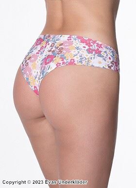 Brazilian panties, seamless, invisible under clothes, colorful flowers